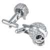 Eye Patch Skull Cufflinks with Crystal Accents