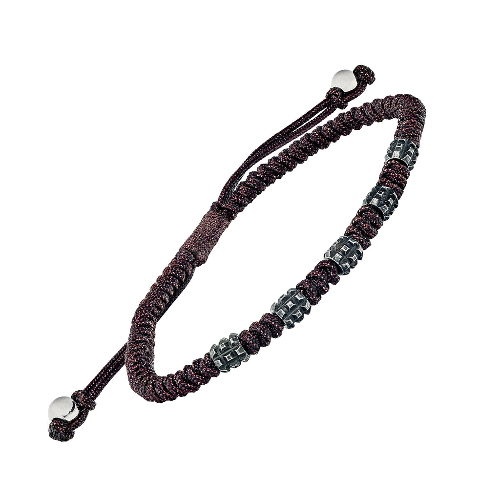 Stainless Steel and Nylon Pull Cord Bracelet