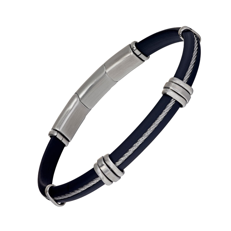 Rubber and Stainless Steel Bracelet