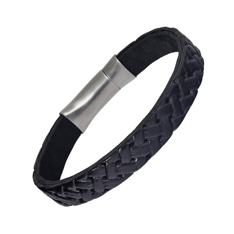 Embossed Braided Leather Bracelet