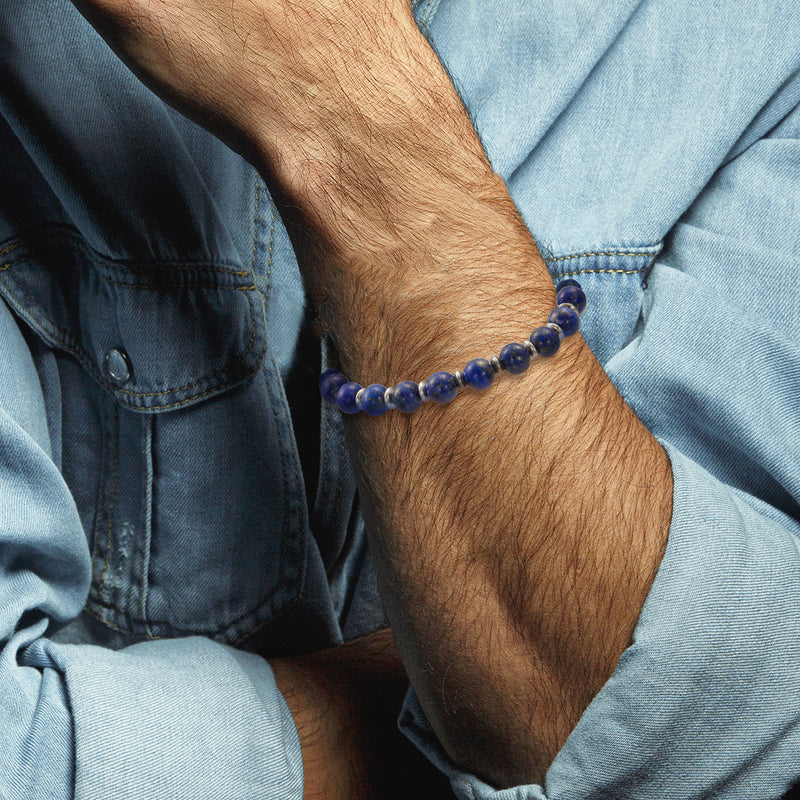 Gemstone Bead Bracelet with Alternating Accent Beads