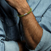 Men's Leather Cord Bracelet with Magnetic Closure (Lime)