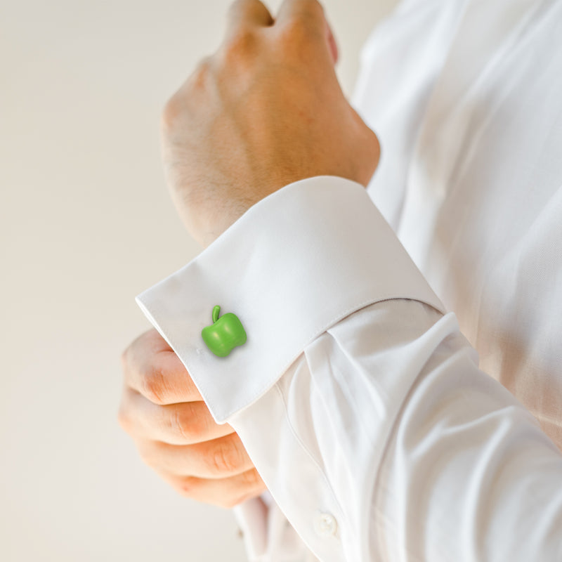 Brilliantly Colored Apple Cufflinks