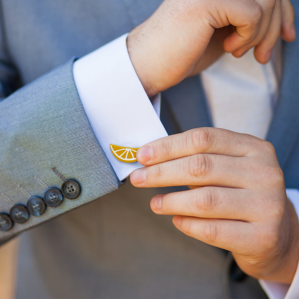 Brilliantly Colored Citrus Slice Cufflinks