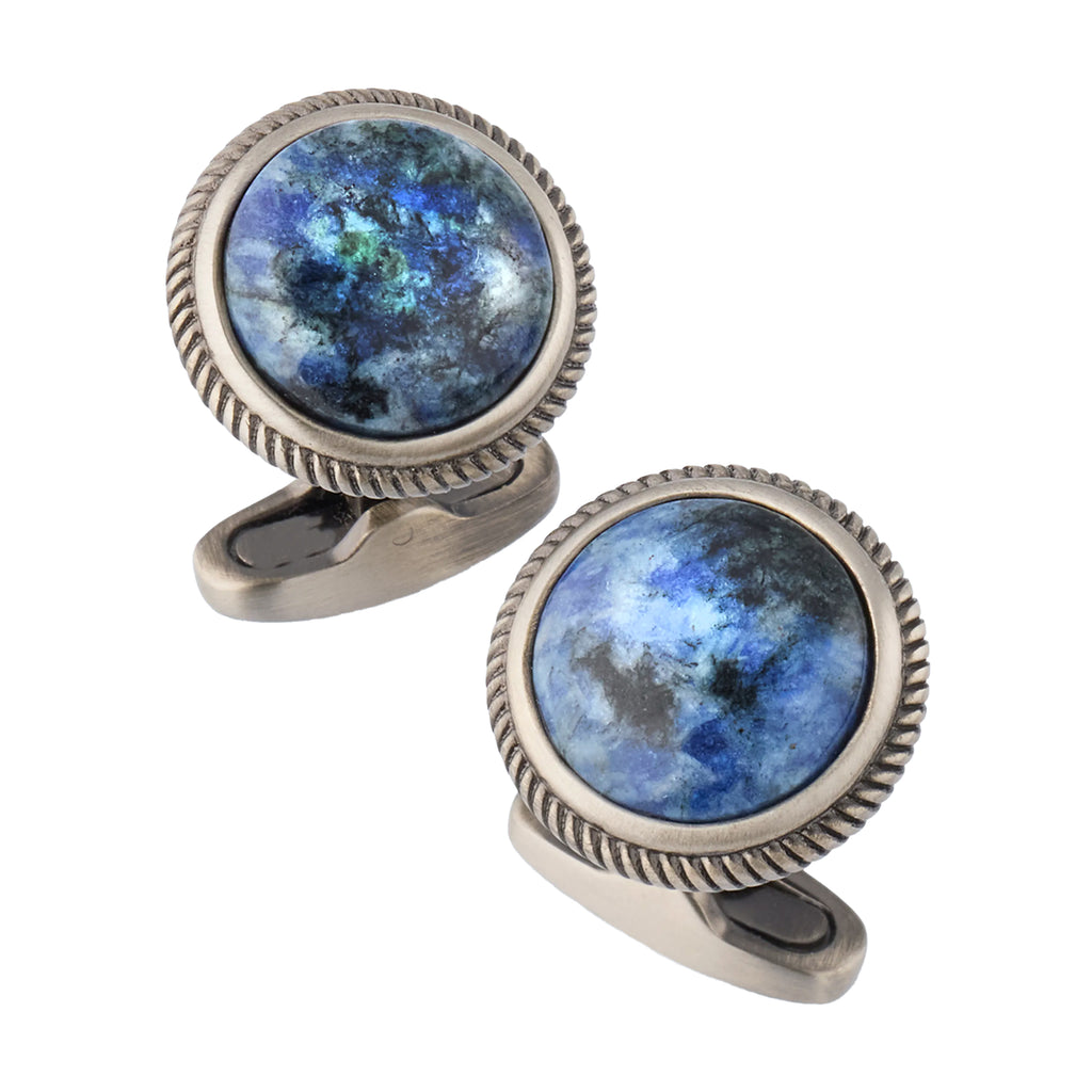 Blue Sodalite Antique Border Cufflinks