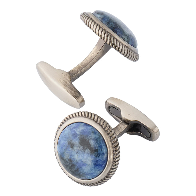 Blue Sodalite Antique Border Cufflinks