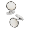 Gemstone Round Cufflinks with Texture Border