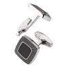 Granulated Soft Square Gemstone Inlay Cufflinks