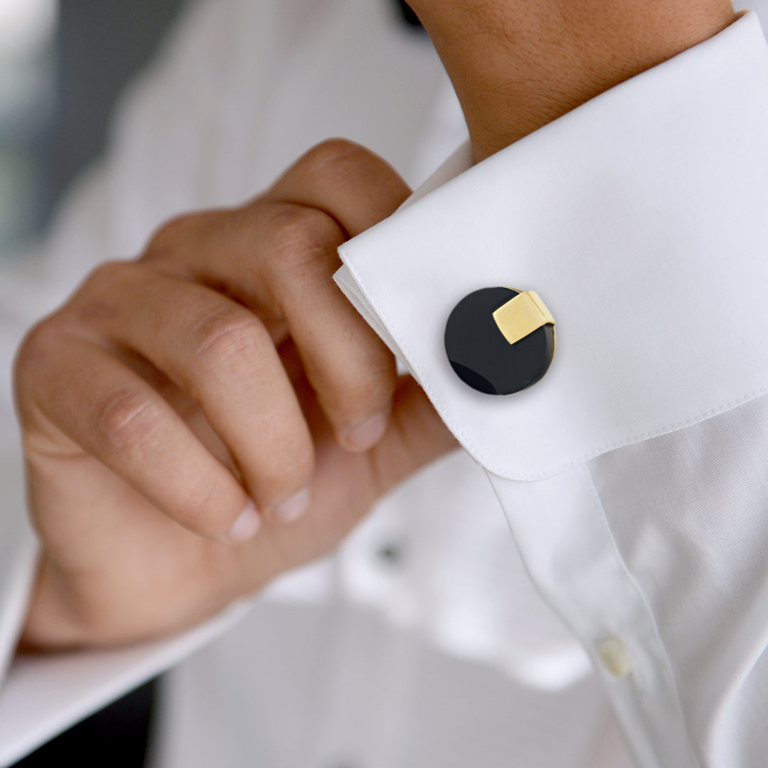 Black Onyx Cufflinks - 7mm Trillion Cut Black Onyx Cuff Links - offers Black Cufflinks - Mens Black Cufflinks - Birthday Gift - Men's Cuff Links