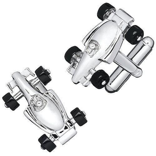 Formula One Racecar Cufflinks in Silver by LINK UP