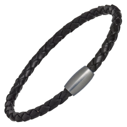 Black Leather Cord Men's Bracelet – LINK UP