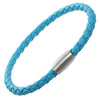 Men's Leather Cord Bracelet with Magnetic Closure (Turquoise)