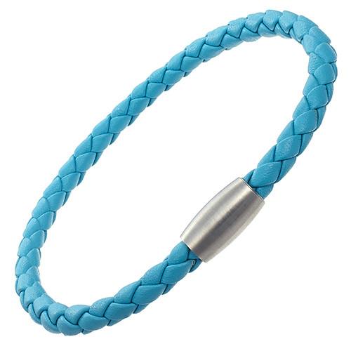 Men's Leather Cord Bracelet with Magnetic Closure (Turquoise) – LINK UP