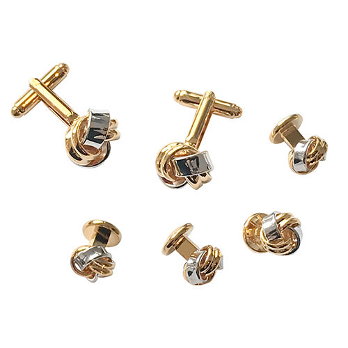 Classic Smooth & Ridge Knot Cufflinks and Tuxedo Studs