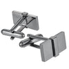 Gunmetal Rectangular Brick Cufflinks by Link Up